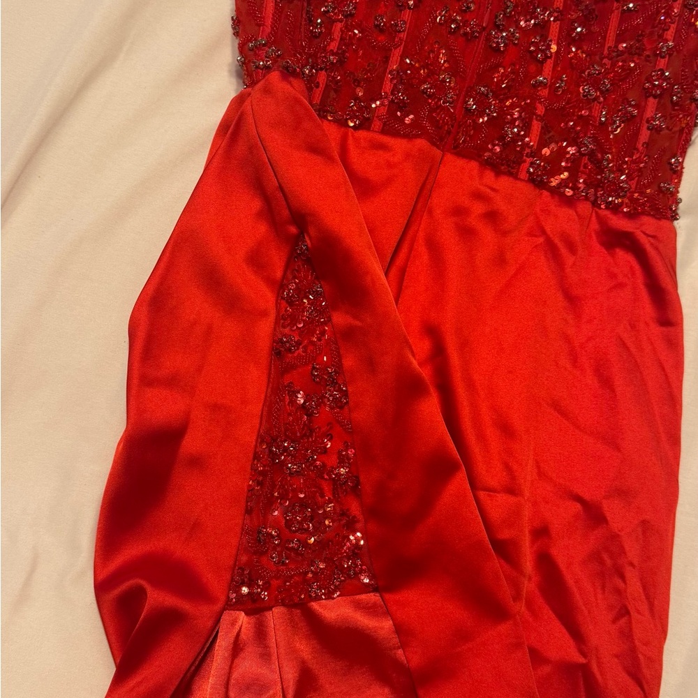 Jovani Red Beaded Homecoming Dress - Picture 3 of 4